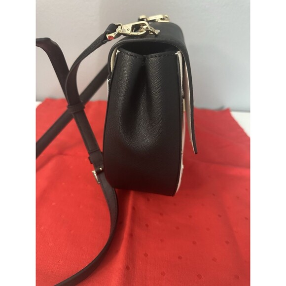 KATE SPADE Cameron Street Byrdie Ric-Rac Crossbody Black White Shoulder Bag NWOT - Picture 4 of 11
